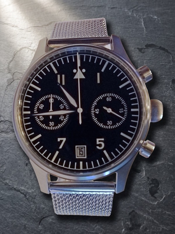 Produkt-Motion: Flieger-Chronograph, Produkt im Original eingesetzt